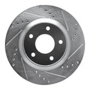 R1 07-15 Nissan Rogue Front Right Drilled & Slotted Silver Brake Rotor