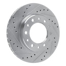 R1 76-89 Toyota Land Cruiser Front Left Drilled & Slotted Black Brake Rotor