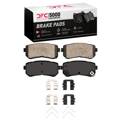 DFC 18-25 Hyundai Kona Rear Drilled & Slotted Geoperformance Rotors 5000 Advanced Pads w/Hardware