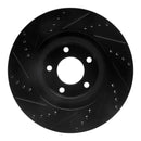 R1 07-15 Ford Edge Front Right Drilled & Slotted Black Brake Rotor