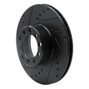 R1 79-85 Mercedes-Benz 380SL Front Left Drilled & Slotted Black Brake Rotor