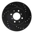 R1 90-17 Acura EL Front Right Drilled & Slotted Black Brake Rotor