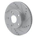 R1 05-15 Toyota Tacoma Front Drilled & Slotted Silver Brake Rotor Set