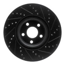R1 17-20 Lincoln MKZ Front Left Drilled & Slotted Black Brake Rotor