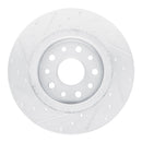 R1 22-25 Jeep Grand Cherokee Rear Right Drilled & Slotted Silver Brake Rotor