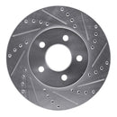 R1 05-10 Ford Mustang Front & Rear Drilled & Slotted Silver Brake Rotor Set