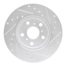 R1 90-91 Toyota Celica Front Left Drilled & Slotted Silver Brake Rotor