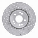 R1 90-98 Mercedes-Benz SL500 Front Left Drilled & Slotted Silver Brake Rotor