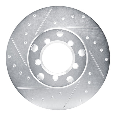R1 65-73 Mercedes-Benz 250SEC Front Left Drilled & Slotted Silver Brake Rotor