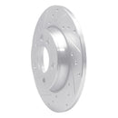 R1 96-00 Volkswagen EuroVan Rear Left Drilled & Slotted Silver Brake Rotor