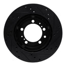 R1 91-97 Porsche 911 Right Rear Drilled & Slotted Black Brake Rotor