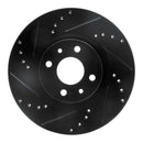 R1 12-19 Fiat 500 Front & Rear Drilled & Slotted Black Brake Rotor Set