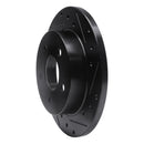 R1 94-04 Ford Mustang Rear Right Drilled & Slotted Black Brake Rotor