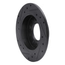 R1 03-08 Hyundai Tiburon Rear Right Drilled & Slotted Black Brake Rotor