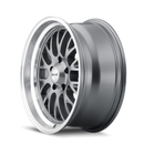 Ridler 607 18x9.5 / 5x120.65 BP / 6mm Offset / 83.82mm Hub Gloss Grey Machined Wheel