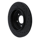 R1 01-06 BMW 330CI Rear Left Drilled & Slotted Black Brake Rotor