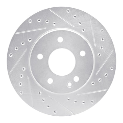 R1 94-97 Mercedes-Benz C230 Front Right Drilled & Slotted Silver Brake Rotor