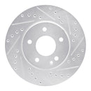 R1 94-97 Mercedes-Benz C230 Front Right Drilled & Slotted Silver Brake Rotor