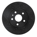 R1 2008-2014 Cadillac CTS Front Left Drilled & Slotted Black Brake Rotor