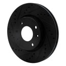 R1 02-06 Hyundai Sonata Front Left Drilled & Slotted Black Brake Rotor