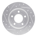 R1 04-13 Mazda 3 Rear Right Drilled & Slotted Silver Brake Rotor