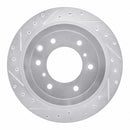 R1 08-14 Mitsubishi Montero Limited (Mexico) Rear Left Drilled & Slotted Silver Brake Rotor