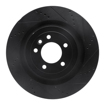 R1 2013-2025 Land Rover Defender 110 Rear Right Drilled & Slotted Black Brake Rotor