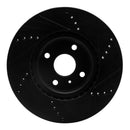 R1 16-25 Fiat 124 Spider Front & Rear Drilled & Slotted Black Brake Rotor Set