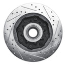 R1 93-95 Chevrolet G30 Front Left Drilled & Slotted Silver Brake Rotor