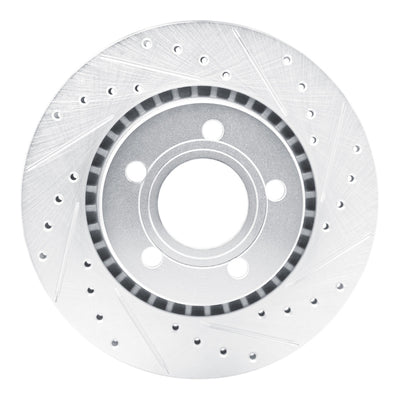 R1 80-86 Audi 5000S Front Right Drilled & Slotted Silver Brake Rotor