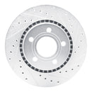 R1 80-86 Audi 5000S Front Right Drilled & Slotted Silver Brake Rotor