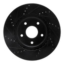 R1 12-25 Chrysler Voyager Front Right Drilled & Slotted Black Brake Rotor