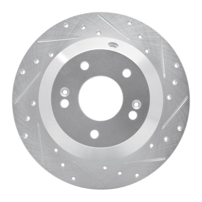 R1 15-20 Kia SORENTO Rear Right Drilled & Slotted Silver Brake Rotor