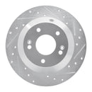 R1 15-20 Kia SORENTO Rear Right Drilled & Slotted Silver Brake Rotor