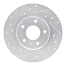 R1 02-08 Chevrolet Zafira (Mexico) Rear Right Drilled & Slotted Silver Brake Rotor