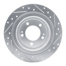 R1 17-25 Hyundai Nexo Rear Left Drilled & Slotted Silver Brake Rotor