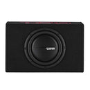 DS18 Single 10in Shallow Enclosure w/ Subwoofer 350 Watts RMS Sealed Black Carpet