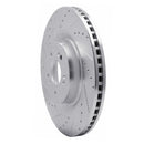 R1 18-20 Genesis G80 Front Left Drilled & Slotted Silver Brake Rotor