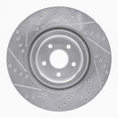 R1 16-18 Ford Focus Front & Rear Drilled & Slotted Silver Brake Rotor Set