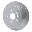 R1 04-05 Toyota RAV4 Rear Left Drilled & Slotted Silver Brake Rotor
