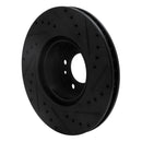 R1 93-97 BMW 850CI Front Left Drilled & Slotted Black Brake Rotor