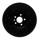 R1 2017-2020 Jaguar F-Pace Front Right Drilled & Slotted Black Brake Rotor