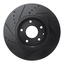 R1 16-25 Mazda 6 Front Right Drilled & Slotted Black Brake Rotor