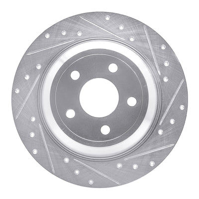 R1 2016-2025 Ford Bronco Sport Rear Right Drilled & Slotted Silver Brake Rotor