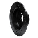R1 96-04 Volvo C70 Rear Right Drilled & Slotted Black Brake Rotor
