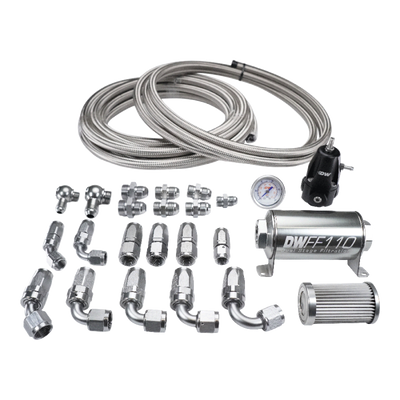 DeatschWerks X2 Series Pump Module -8AN Feed w/ -6AN return CPE Plumbing Kit for 92-00 Honda Civic