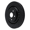 R1 20-25 Lexus RX350h Front Left Drilled & Slotted Black Brake Rotor
