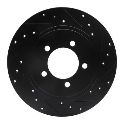R1 02-10 Ford Explorer Rear Right Drilled & Slotted Black Brake Rotor