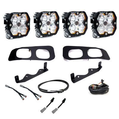 Baja Designs 2023+ Ford SD Squardon Pro 2.0 Dual Fog Pocket Kit Upfitter (Multi Patterns) - Clear