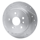 R1 07-12 Lexus ES350 Front & Rear Drilled & Slotted Silver Brake Rotor Set